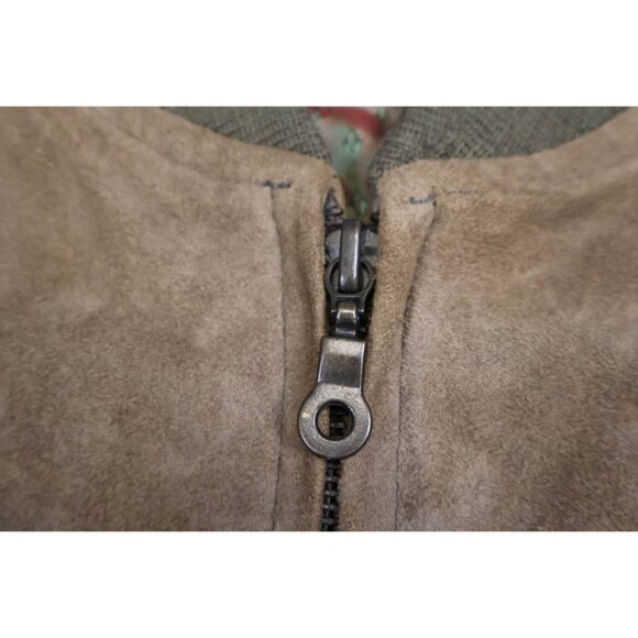 Vintage Echtes Leder Suede Leather Bomber Jacket Full Zip Up Mens Size XL - Picture 6 of 10